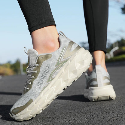 Unisex Running Shoes Mesh Breathable Anti-Slip Lightweight Casual Sports Sneakers Grip Comfortable Outdoor Trainer Footwear