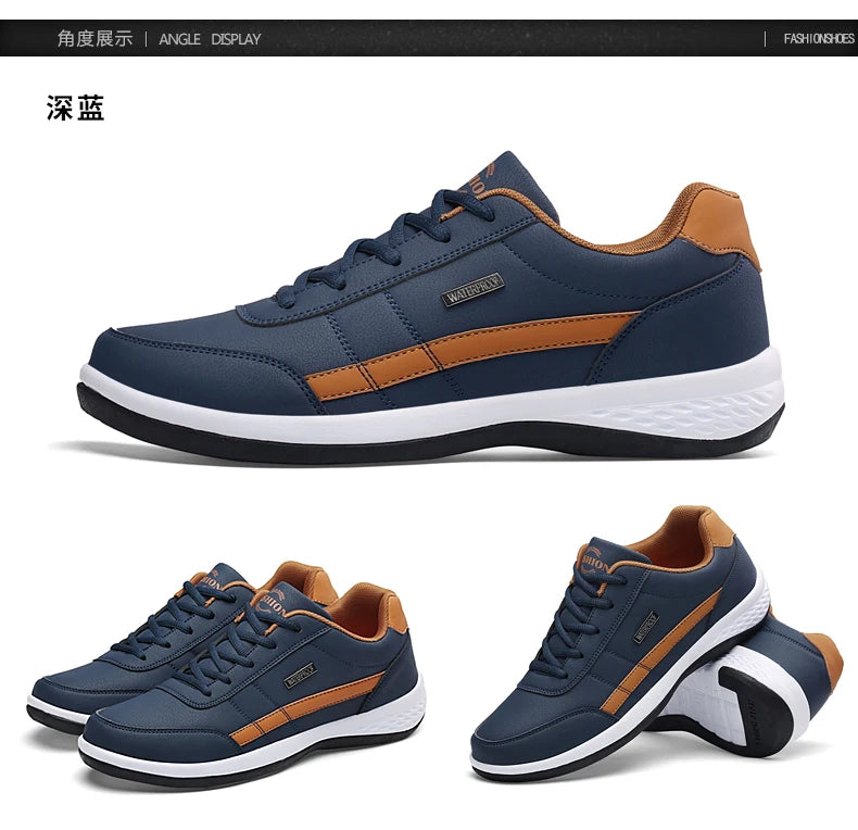 Pantofi din piele pentru bărbați, adidași, pantofi casual la modă, pantofi italieni respirabili pentru timp liber, adidași pentru bărbați, încălțăminte antiderapantă, pantofi vulcanizați pentru bărbați