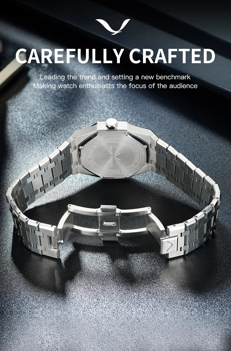 2026 New Specht & Söhne 38mm Quartz Wristwatch For Men Luminous Sapphire Crystal Ultrathin Stainless Steel Watch 50M Waterproof