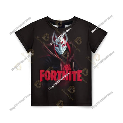 T-shirt Fortnite 2026 para rapaz, verão, anime, gaming, T-shirt para todos, camisola gira, T-shirt básica Battle Gamer, manga curta para homem