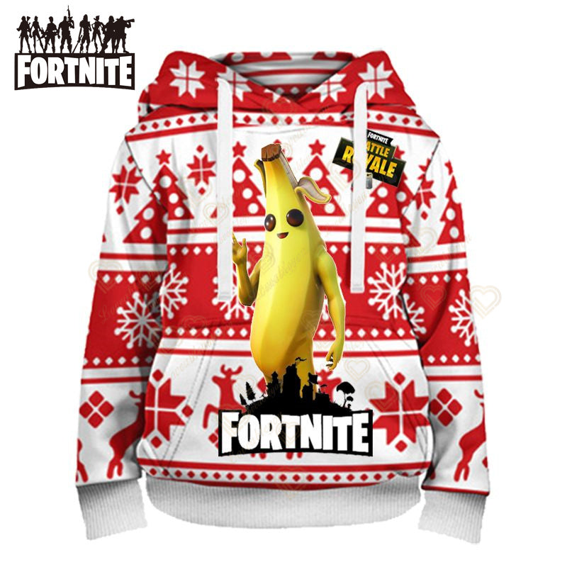 Fortnite Hoodies Pullover Sweatshirt Victory Royale 3D Hoodies Streetwear Hooded Clothes Tops for Kids Birthday Gifts