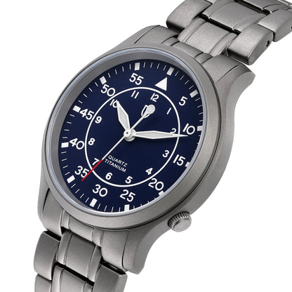 BERNY Titanium Men Quartz Watch AR Coating Sapphire Fashion Wristwatch Luminous VH31 Ultra-thin Wristwatch Waterproof 5ATM Watch