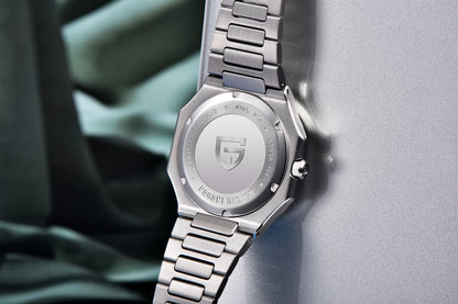 Nuovo orologio di lusso quadrato PAGANI DESIGN 2026 da uomo al quarzo, vetro zaffiro AR, movimento giapponese, luminoso, in acciaio 316L all steel