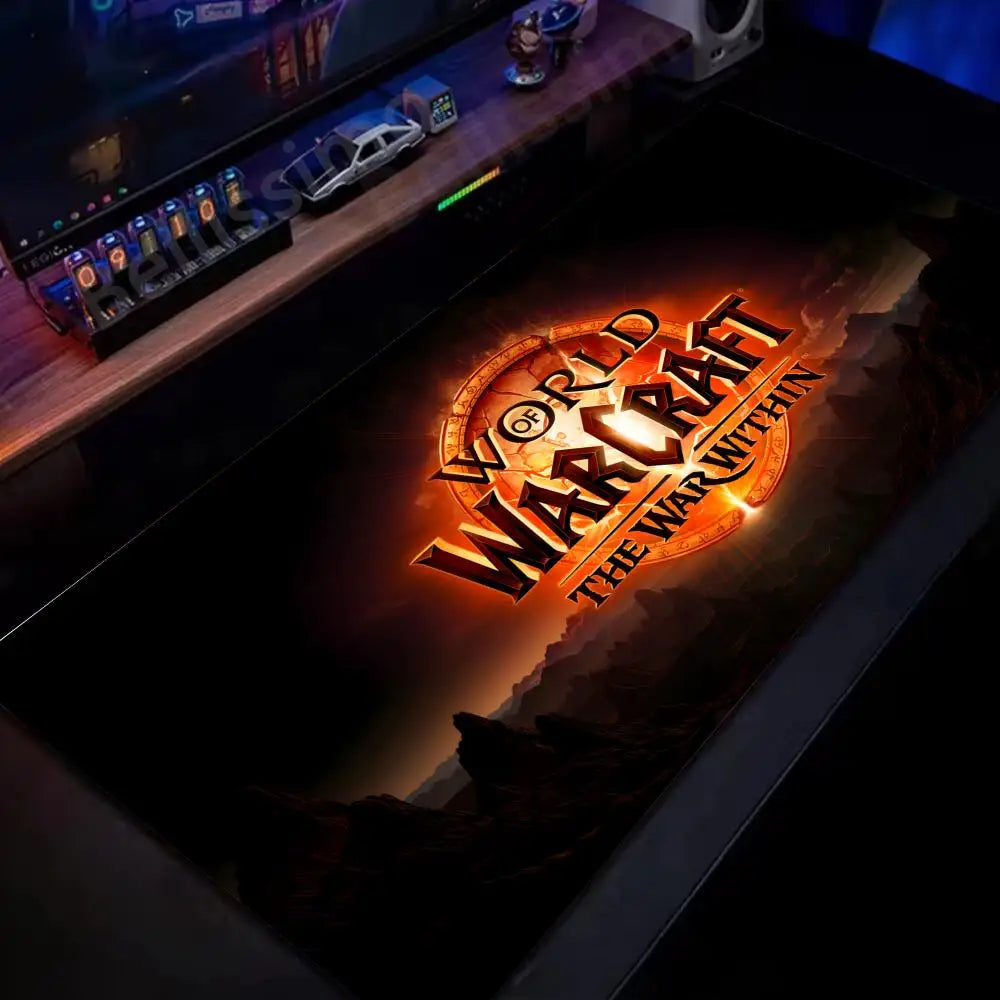 Velká gumová podložka pod myš a klávesnici Natural Horde Alliance HD World Of Warcraft Gaming, s rychlým povrchem a obšitými okraji