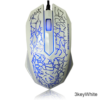 Mouse da gaming cablato USB 2400 DPI con retroilluminazione LED, mouse professionale per gamer, ergonomico, per PC, laptop e MacBook