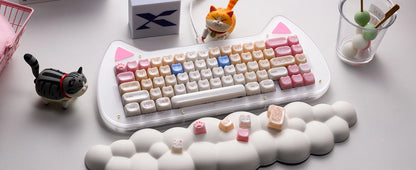 XVX 148 Keys Cat Theme Keycaps MAO Profile Key Cap Korean Glossy Cute Keycap for Keyboard 61 64 68 78 87 96 98 104 108