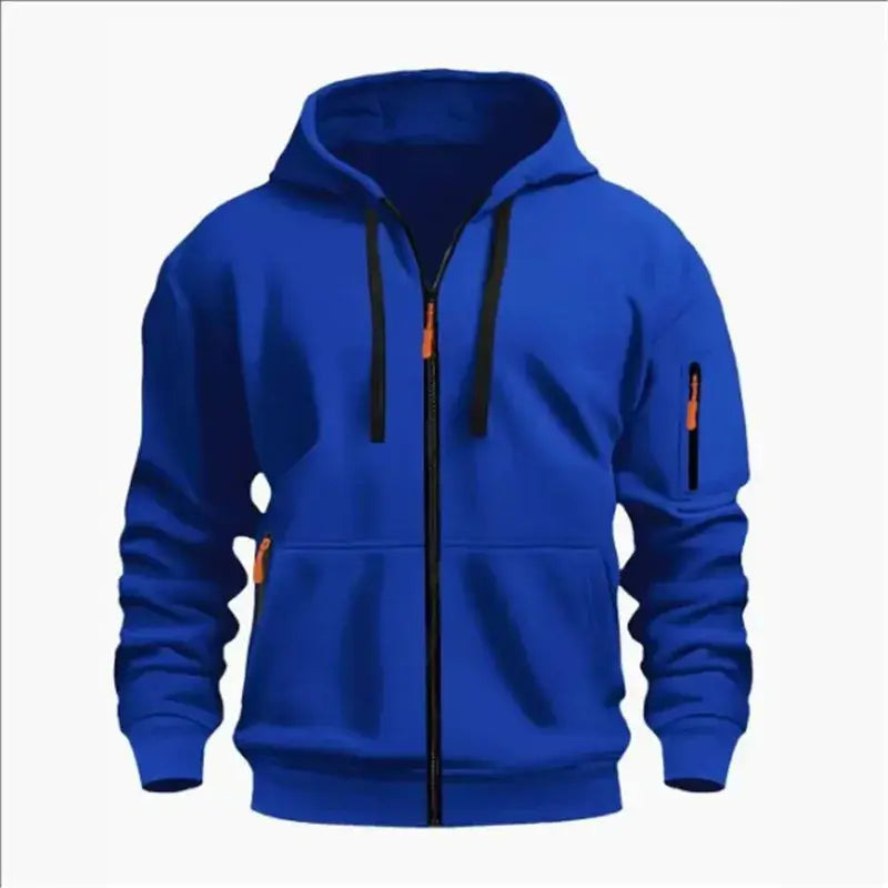 Men's Sweatshirts with Zipper Pockets Thin Solid Color Half Tracksuit Casual Outdoor Hooded Tracksuit Long Sleeves Jacket Coats, produit gaming premium Fraquane