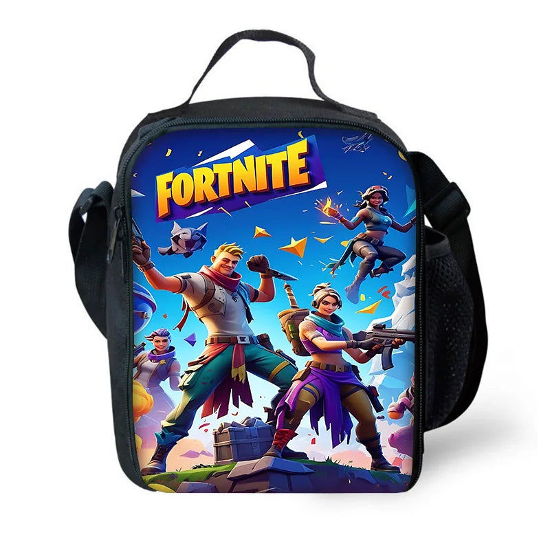 Hot Game Child Backpacks Lunch Bag Pencil Case Pupil Large Capacity School Bags Design-F-FortniteS For Boy Girl Best Gift