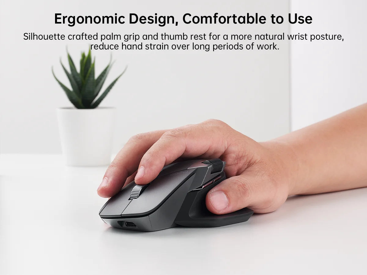 Mouse wireless ricaricabile multimodale Rapoo MT760L/MT760M ergonomico 4000 DPI, supporta fino a 4 dispositivi, mouse Bluetooth