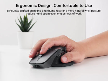 Mouse wireless ricaricabile multimodale Rapoo MT760L/MT760M ergonomico 4000 DPI, supporta fino a 4 dispositivi, mouse Bluetooth