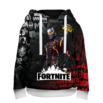 Fortnite Kids Sweatshirt Victory Royale 3D Printed Hoodies for Men, Women, and Children, Game Hooded Streetwear Pullover, Perfect Birthday Gift