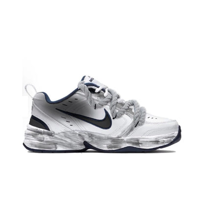 Personalizované tenisky Nike Air Monarch 4 s dekonstruovaným designem ve stylu rozstříknutého inkoustu, protiskluzové, odolné proti opotřebení, nízké unisex běžecké boty