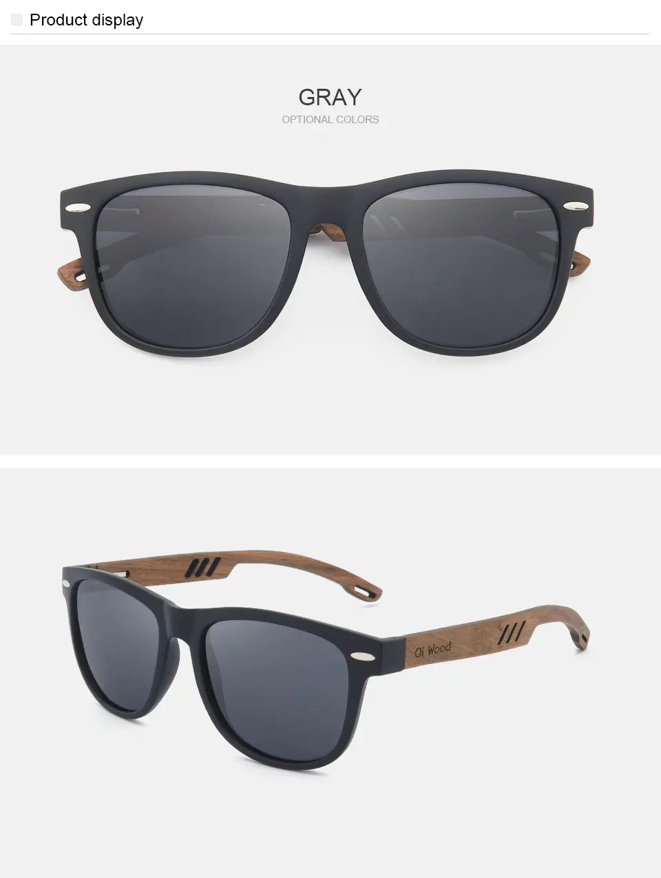 Oi Wood Sunglasses Polarized Black Walnut Wood Sunglasses for Man Polarized High Quality Sun Glasses Men UV400 Eyewear