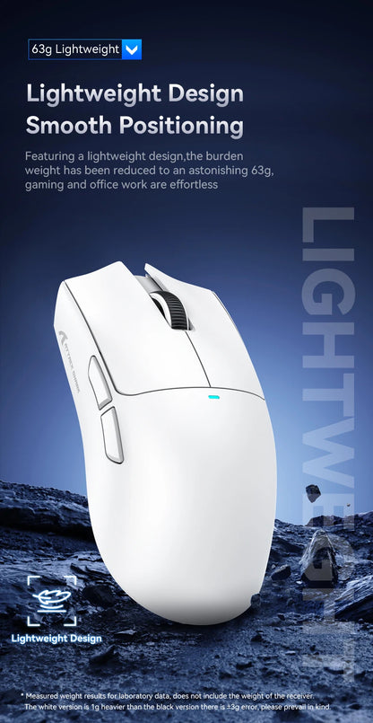 Attack Shark X11&R1 třirežimová bezdrátová Bluetooth myš s nabíjecí základnou, RGB, ergonomická, lehká myš, příslušenství pro PC hráče