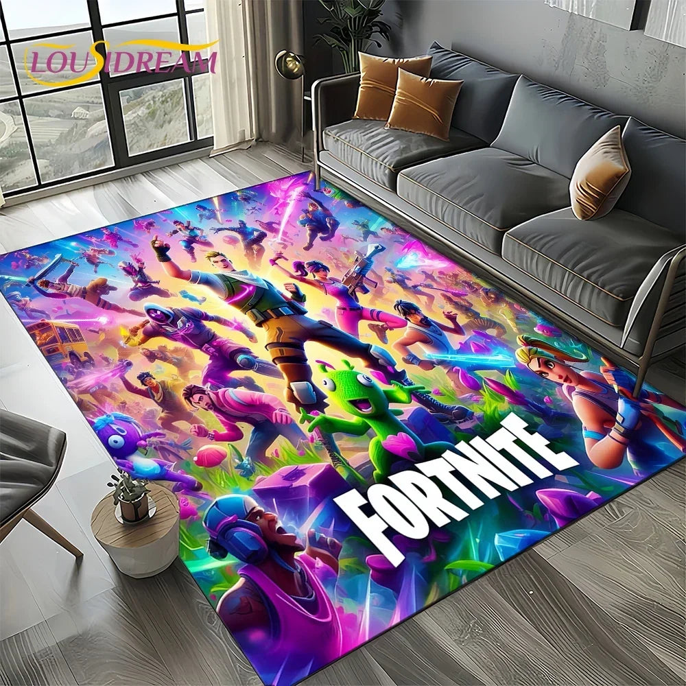 2025 Games 3D F-Fortnite Cartoon Carpet Rug for Living Room Bedroom Home Sofa Decoration,Kids play Area Rug Non-slip Floor Mat