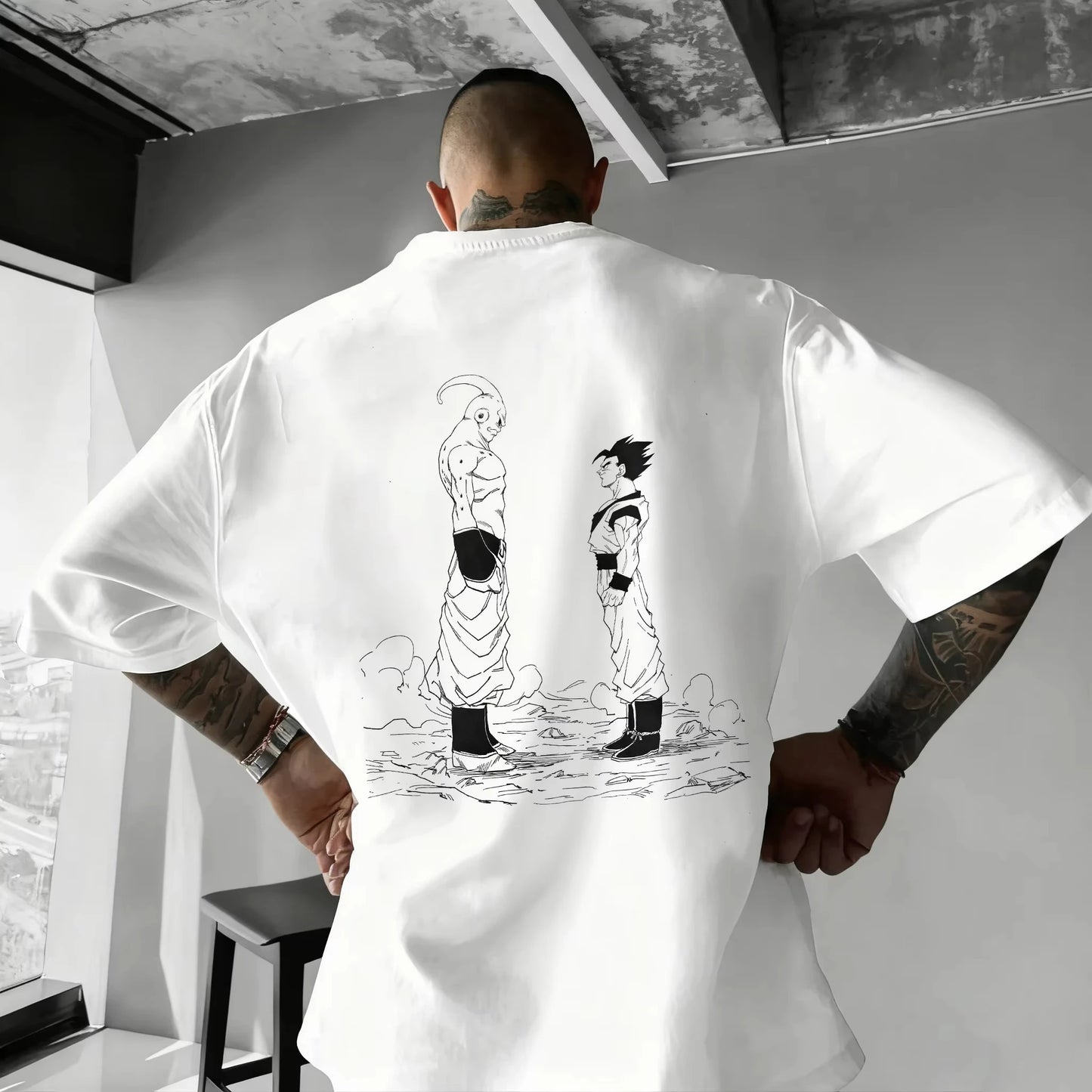 Summer 2026 Dragon Ball oversized T-shirt with power cord, Little Goku, artistic print, neutral casual Y2K