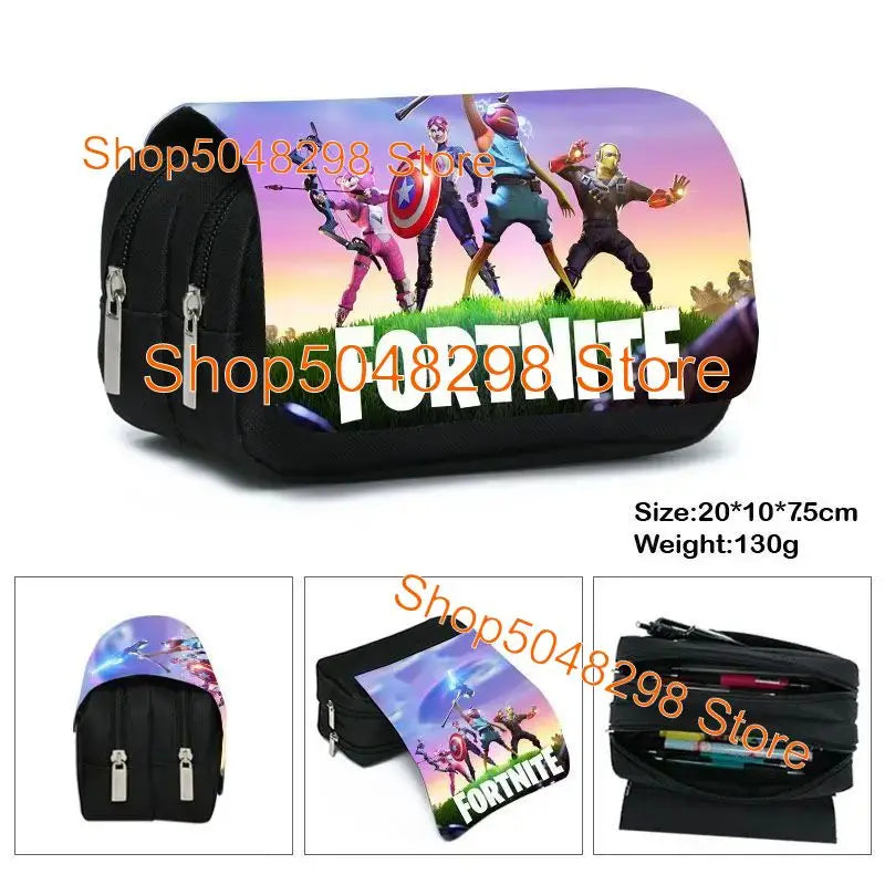 Conjunto de Mochila Fortnited 3PCS para Adolescentes e Estudantes, Saco de Viagem Fortress Night, Mochila Escolar 3D de Jogos Populares