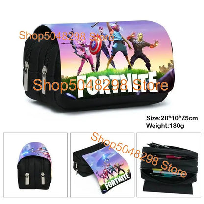 Conjunto de Mochila Fortnited 3PCS para Adolescentes e Estudantes, Saco de Viagem Fortress Night, Mochila Escolar 3D de Jogos Populares