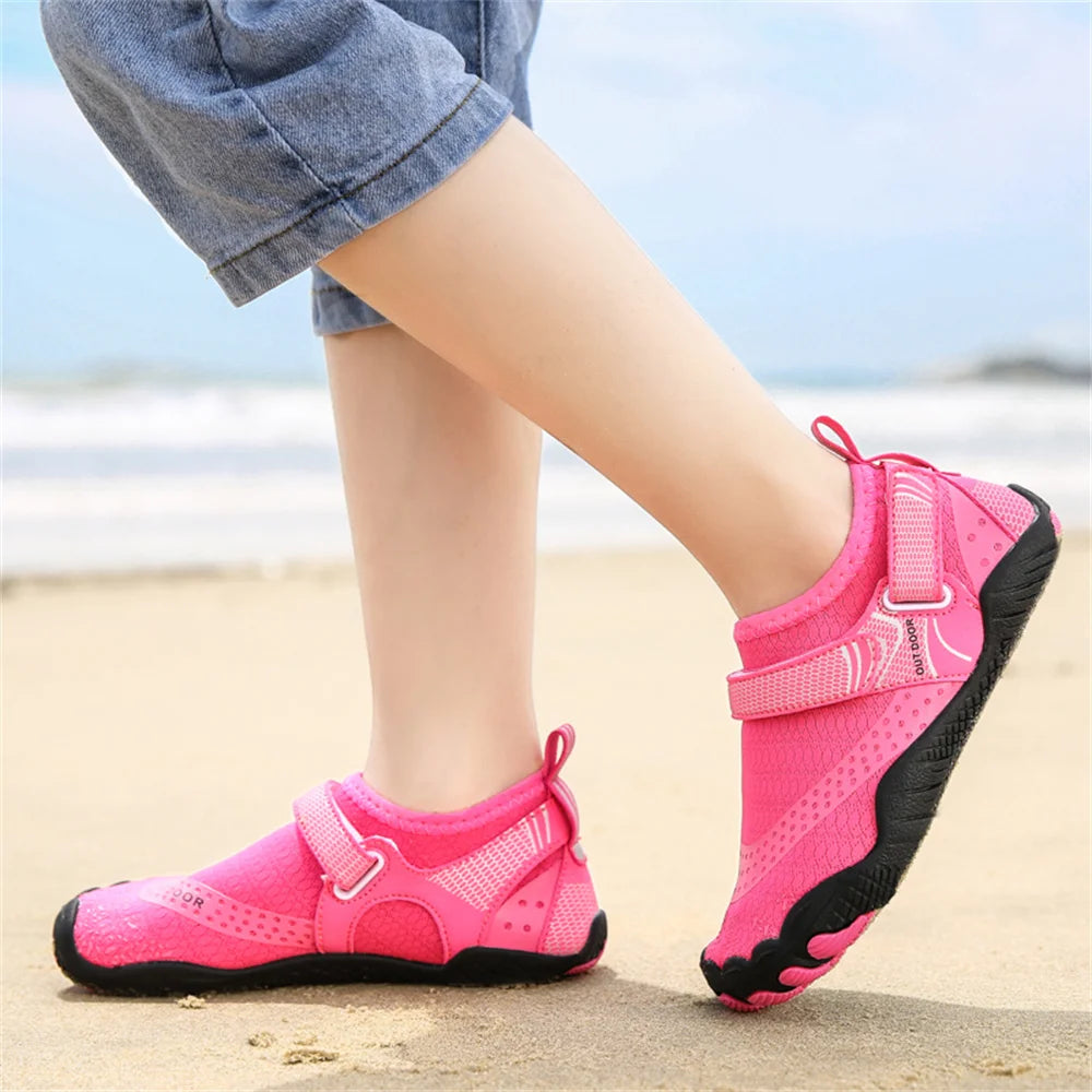 Kids Aqua Shoes Summer Beach Five Fingers Barefoot Water Shoes Swimming Lightweight Non-slip Seaside River Children Sneakers