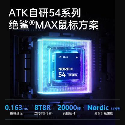 ATK Blazing Sky F1 V2 Ultra Max brezžična igralna miška z dvojnim načinom, lahka, PAW3950Ultra, dvojni 8K, nizka zakasnitev, ergonomska, Extreme
