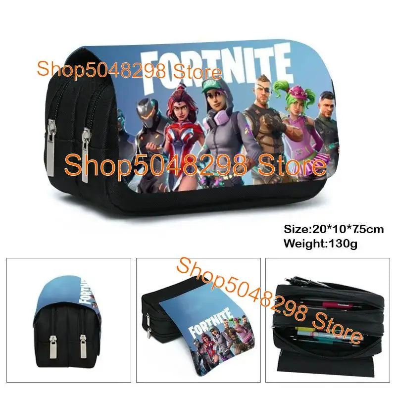 Conjunto de Mochila Fortnited 3PCS para Adolescentes e Estudantes, Saco de Viagem Fortress Night, Mochila Escolar 3D de Jogos Populares