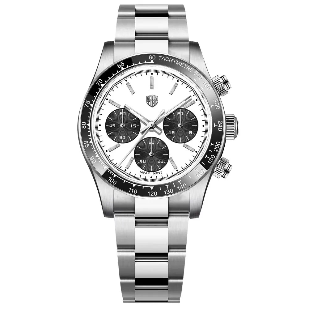 RollsTimi 2025 New Men's Watches Top Luxury Man Quartz Wristwatches Chronograph AR Sapphire Mirror Waterproof Sports Clock Gift