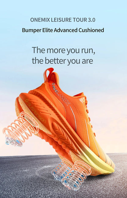ONEMIX Nieuwe hardloopschoenen met demping voor heren, geschikt voor intensieve hardlopers, met veters, sportschoenen voor dames, antislip, outdoor, atletische herensneakers