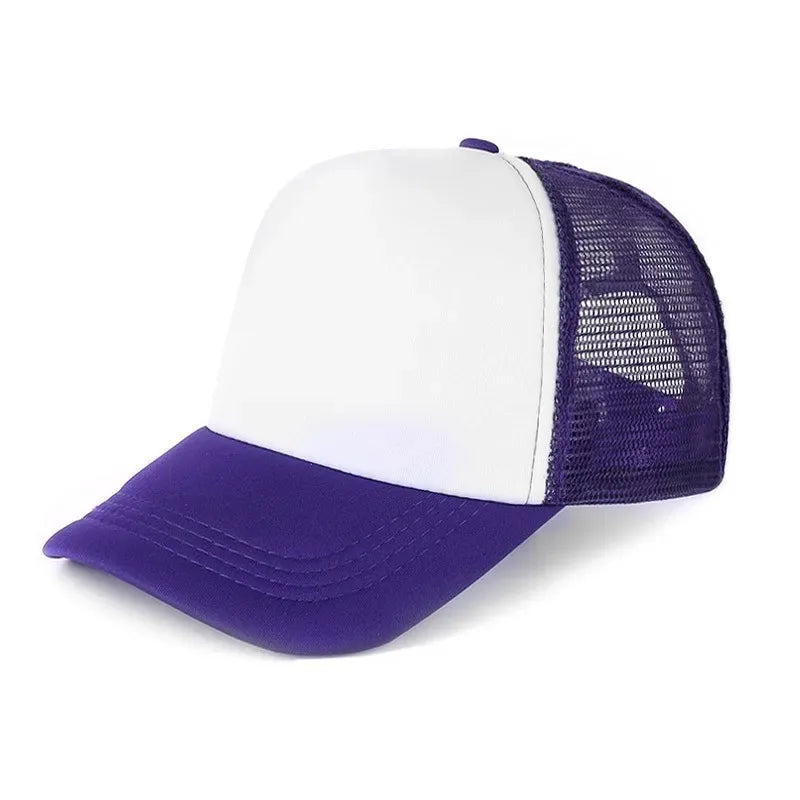 Unisex Cheaper 5 Panel Trucker Hat For Adult Summer Net Baseball Cap Men Women Blank Mesh Adjustable Sun Hat Visor