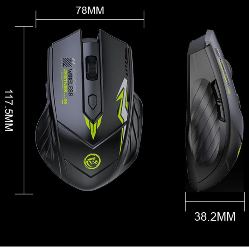 Mouse gaming wireless 2.4G USB silenzioso Dual Mode Bluetooth ricaricabile 1600DPI per PC e laptop