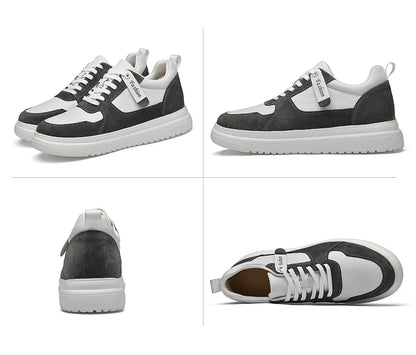 Big Size Lift Men Sneakers Elevator Shoes Heightening Height Increase Insole 7-8CM High Heels Shoes Genuine Leather Sport Shoes