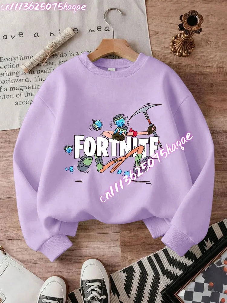 New Fortnite Kids Sweatshirts Cartoon Game Character Printed Hoodie Autumn Casual Children’s Tops Winter Baby Boys Clothing