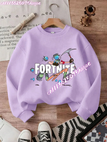 New Fortnite Kids Sweatshirts Cartoon Game Character Printed Hoodie Autumn Casual Children’s Tops Winter Baby Boys Clothing