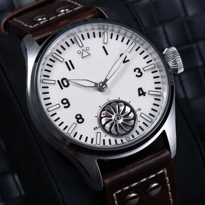 Hruodland 2025 new pilot ST3620 men's manual mechanical watch 43MM sapphire waterproof 10Bar BGW-9 retro reloj hombre