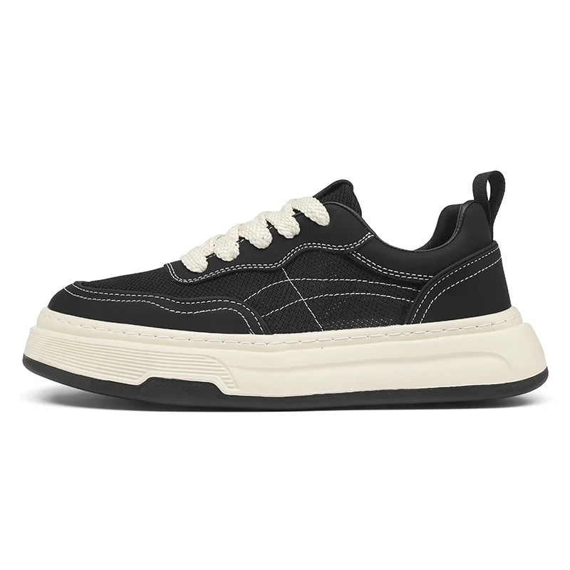 Men's Ultralight Breathable Mesh Sneakers 2025 Fashion Thick Sole Casual Shoes Comfortable Lace-up Trainers for Daily Walking