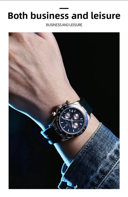 PAGANI DESIGN 40MM V2 Sky Blue Dial Classics Men Quartz Watches Sapphire Retro Chronograph Stainless Steel Waterproof Watch Men