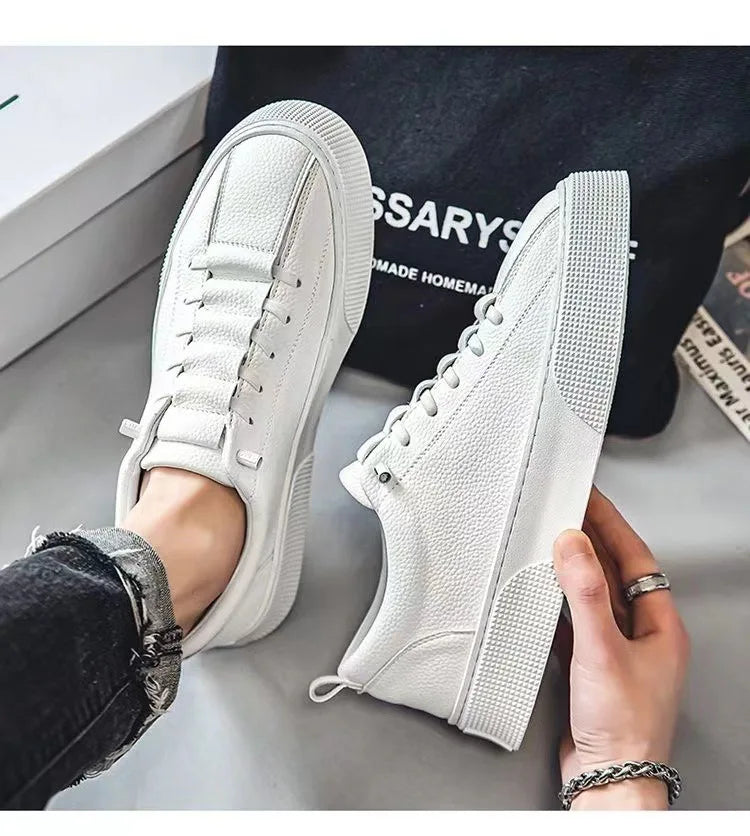Sneakers da uomo, scarpe casual da uomo, ballerine da uomo, zapatillas da uomo, scarpe leggere in pelle PU traspiranti, scarpe da tennis sportive da uomo bianche
