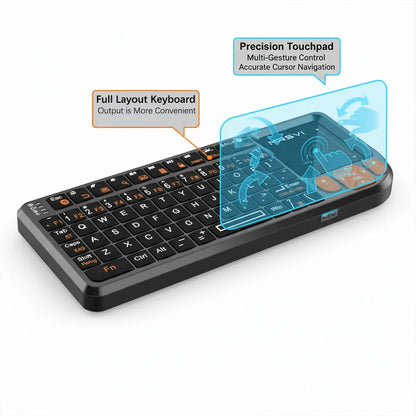 MRSVI Mini Bluetooth Keyboard A8 PLUS, Backlit 2.4GHz Wireless Keyboard with Touchpad for Android TV Box, Mac, Laptop, Windows