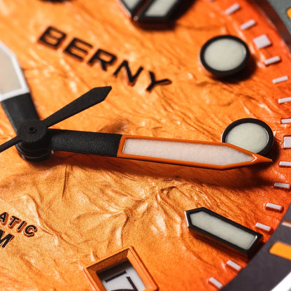 BERNY Diver Automatic Watches Men's Luxury Sapphire 316L Stainless Steel Mechanical Watch 42MM 200M Waterproof Diving Men Watch