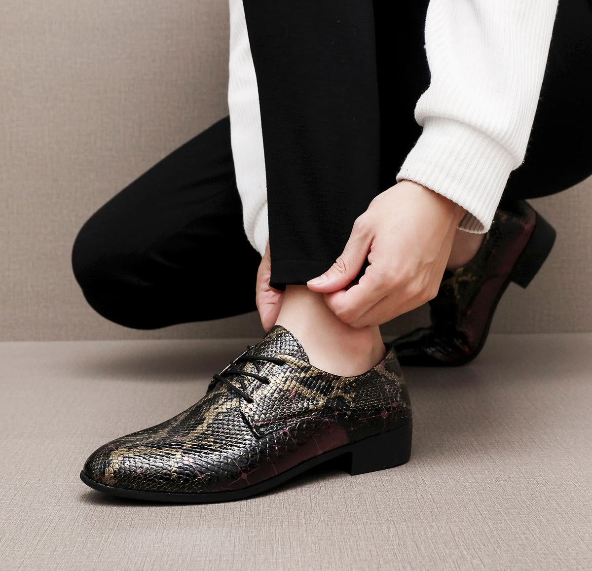 Pantofi Oxford din piele PU pentru bărbați, pantofi casual în stil urban, adidași ușori, pantofi de plimbare în aer liber pentru bărbați, încălțăminte elegantă de ocazie