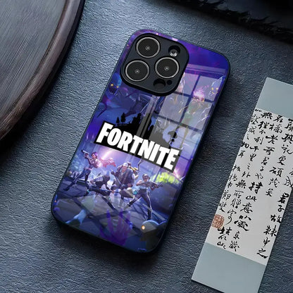 Θήκη τηλεφώνου B-Battle-R-Royales-F-FortniteS για iPhone 17 Pro Max 15 Pro 14 12 11 13 Mini X XR XS 16 Plus SE, γυάλινο κάλυμμα