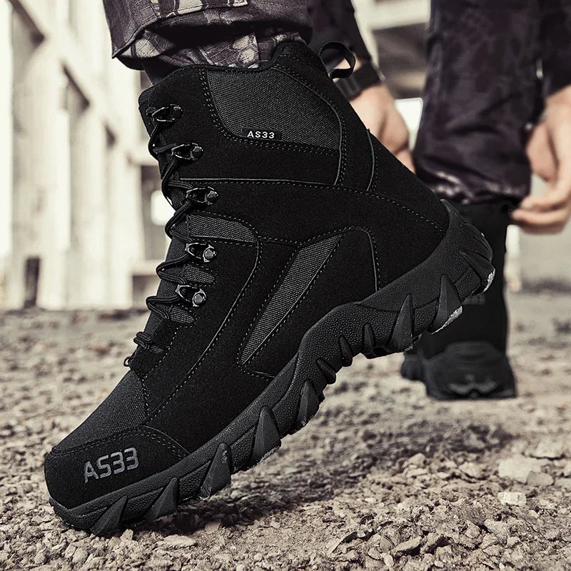 Chaussures de neige antidérapantes pour hommes, bottines montantes à plateforme, confortables et chaudes, bottes d'hiver pour hommes, bottes de couture dans le désert