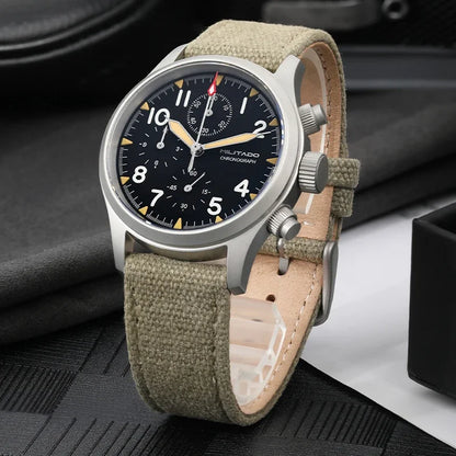 Militado VK61 VK67 Quarz-Chronographenuhr 39mm 316L-Edelstahlgehäuse 3 Zifferblätter wasserdicht 100M Multifunktions-Militäruhr