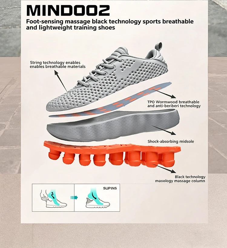 Comfortabele casual herensneakers met voetmassagetechnologie Ademende, lichtgewicht sportschoenen voor dames