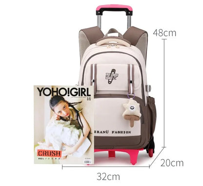 Mochila Escolar com Rodas Fortnite, Grande Capacidade, Impermeável, Leve e Minimalista, para Portátil, Escola e Viagens Casuais