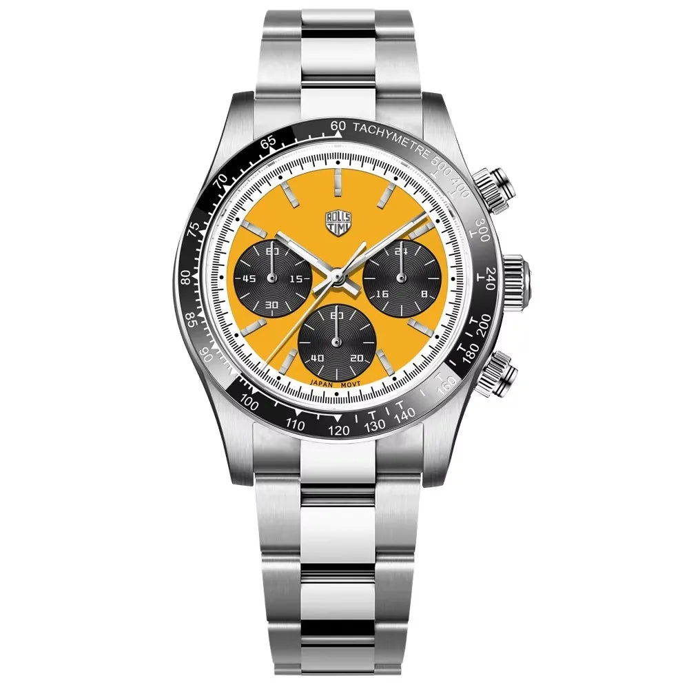 RollsTimi 2025 New Men's Watches Top Luxury Man Quartz Wristwatches Chronograph AR Sapphire Mirror Waterproof Sports Clock Gift