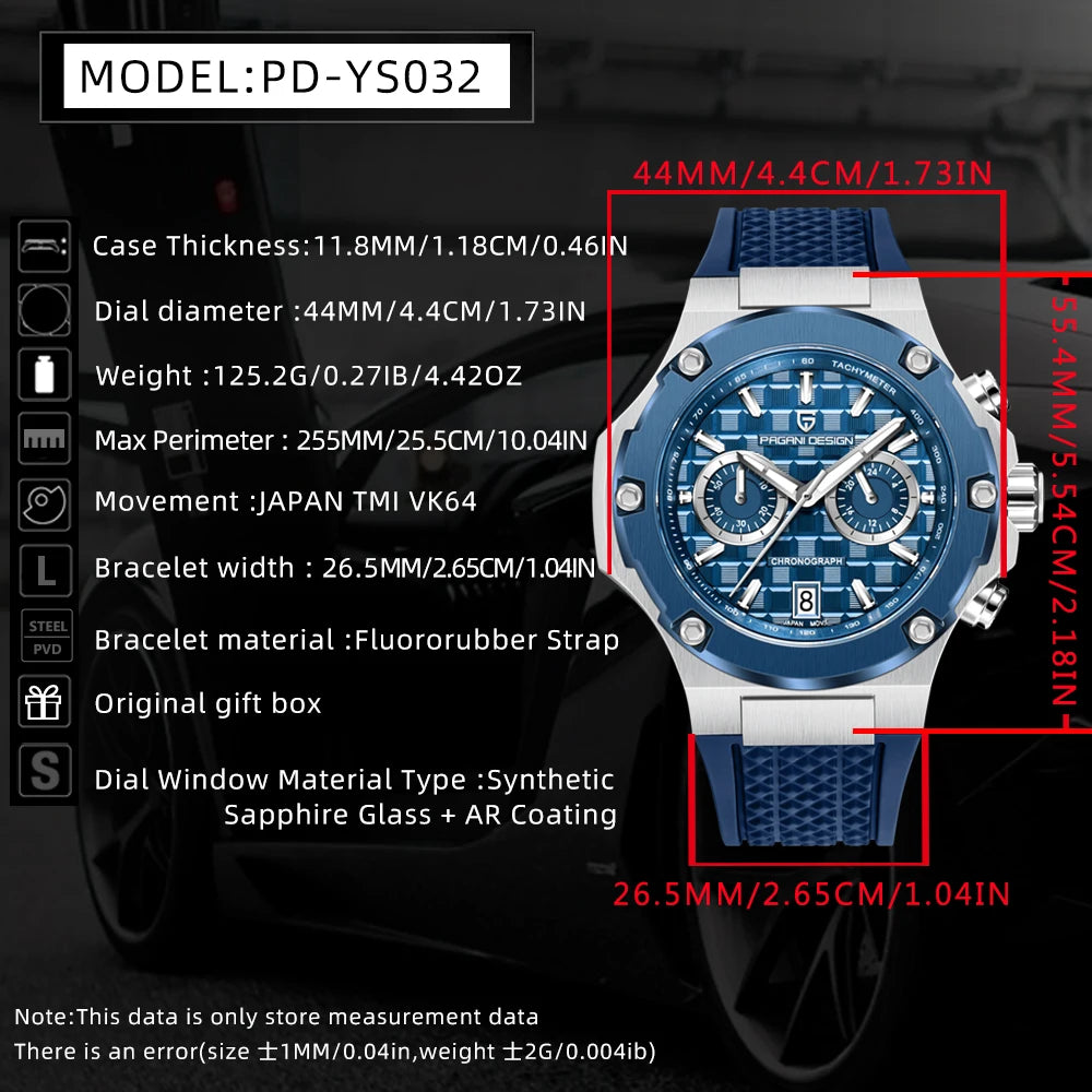 PAGANI DESIGN 2026 New Men's Watches Luxury Quartz Watch For Men Waterproof Sport Chronograph Luminous Wristwatch Men Clock Man