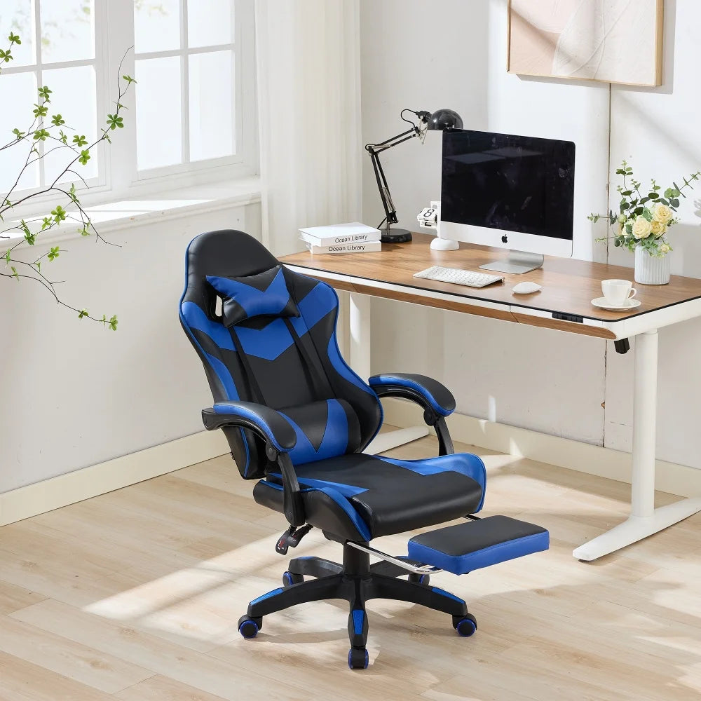 Ergonomic Gaming Chair 360° Reclining Office Chair with Footrest, Adjustable Height Racing Chair with Lumbar Support and Headrest