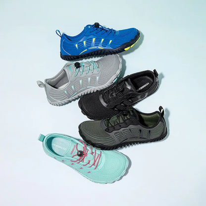 HOBIBEAR Sneaker unisex a punta larga, stile barefoot, antiscivolo, scarpe sportive da esterno con fascia elastica, sneakers da spiaggia