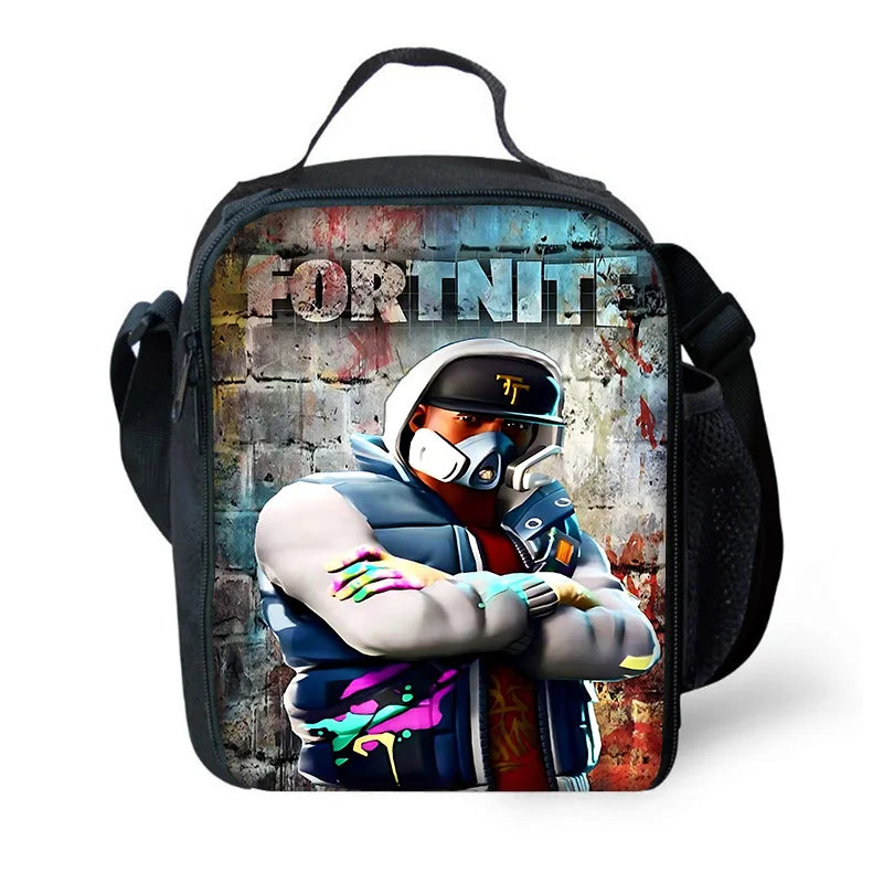 Child Insulated Large Capacity Hot Game Fortnite Bag for Boys and Girls Student Outdoor Picnic Reusable Thermal Cooler Lunch Box