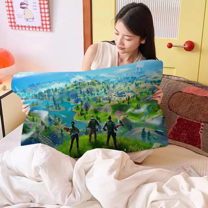 Cartoon Game F-FortniteS Made of Quick-drying polyester non-slip High-grade Pillow Towel Non-Slip Pillowcase Secured.